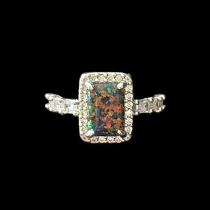 BOMB PARTY GORGEOUS SIMULATED OPAL Ring S- 5.